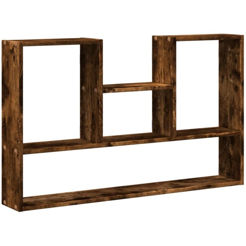 Wall Shelf Smoked Oak 99x15x60 cm Engineered Wood Vidaxl