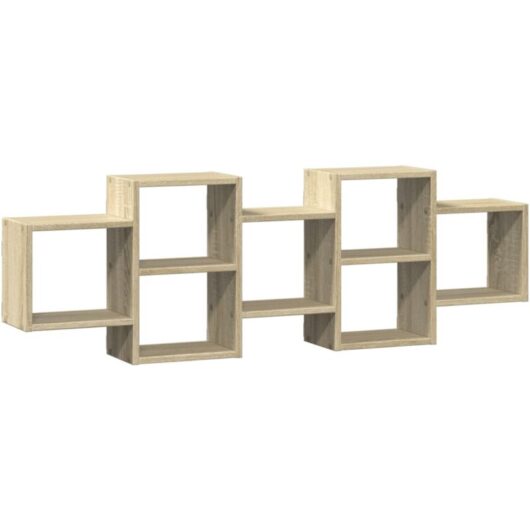 Wall Shelf Sonoma Oak 129x18x42 cm Engineered Wood Vidaxl