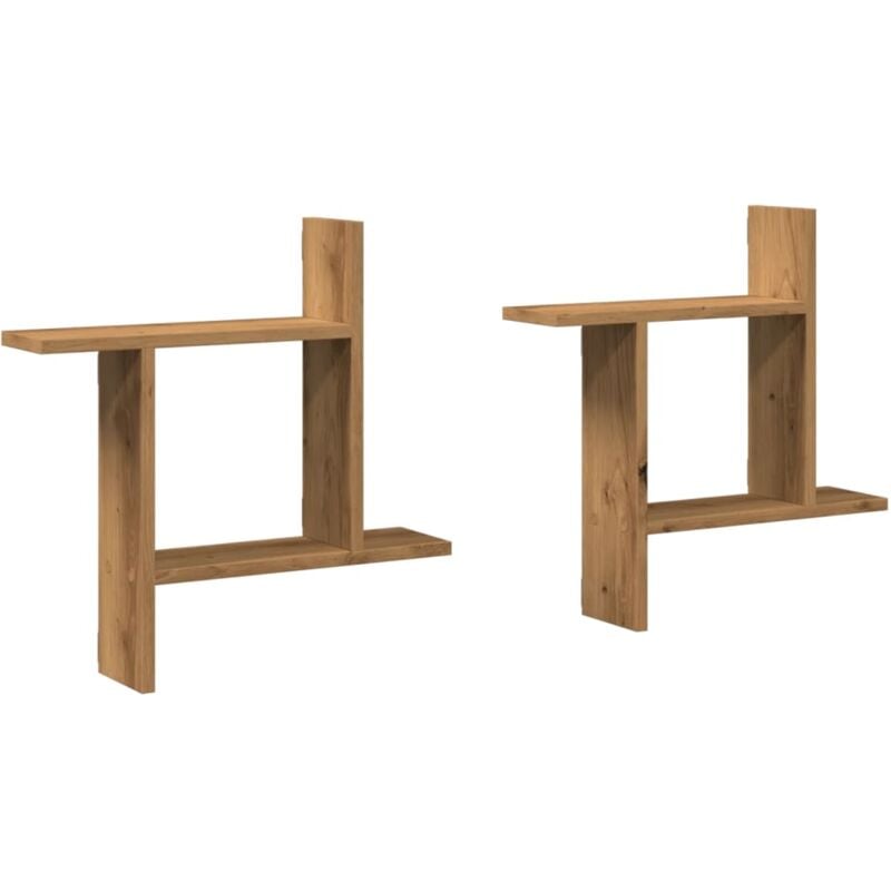 Wall Shelves 2 pcs Artisian Oak 50x12x50 cm Engineered Wood vidaXL