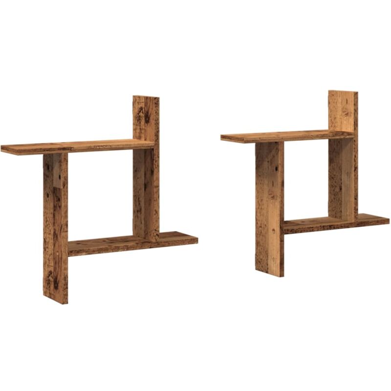 Wall Shelves 2 pcs Old Wood 50x12x50 cm Engineered Wood Vidaxl
