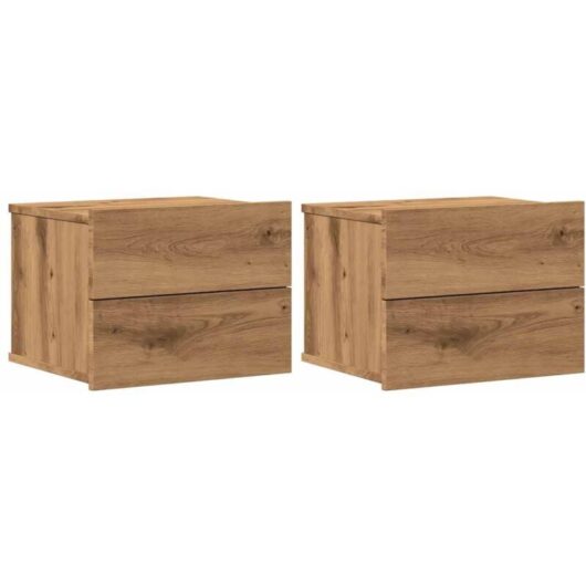Wall-mounted Bedside Cabinets 2 pcs Artisan Oak 40x32x30 cm vidaXL