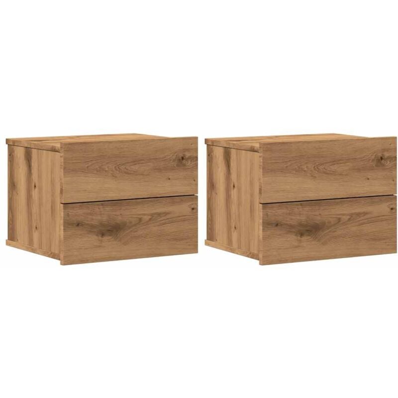 Wall-mounted Bedside Cabinets 2 pcs Artisan Oak 40x32x30 cm vidaXL