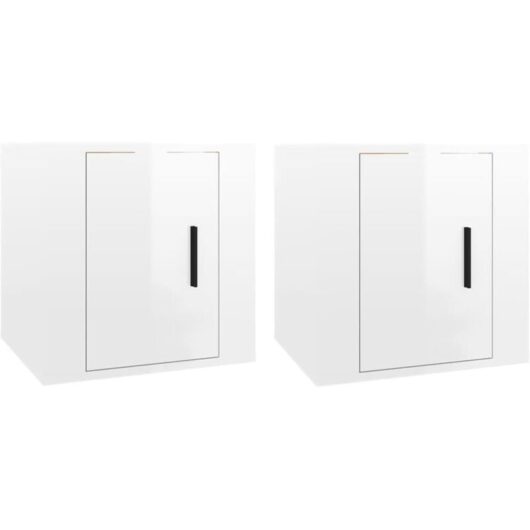 Jinlefu - Wall Mounted tv Cabinets 2 pcs High Gloss White 40x34.5x40 cm vidaXL