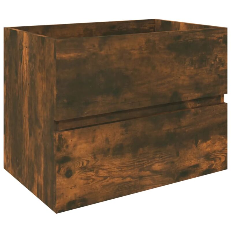 Sink Cabinet Smoked Oak 60x38.5x45 cm Engineered Wood Vidaxl