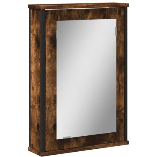Vidaxl - Bathroom Mirror Cabinet Smoked Oak 42x12x60 cm Engineered Wood
