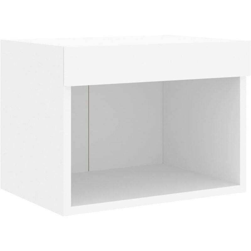 Vidaxl - Bedside Cabinet with led Lights Wall-mounted White