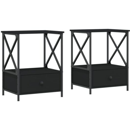 Vidaxl - Bedside Tables 2 pcs Black 50x41x65 cm Engineered Wood