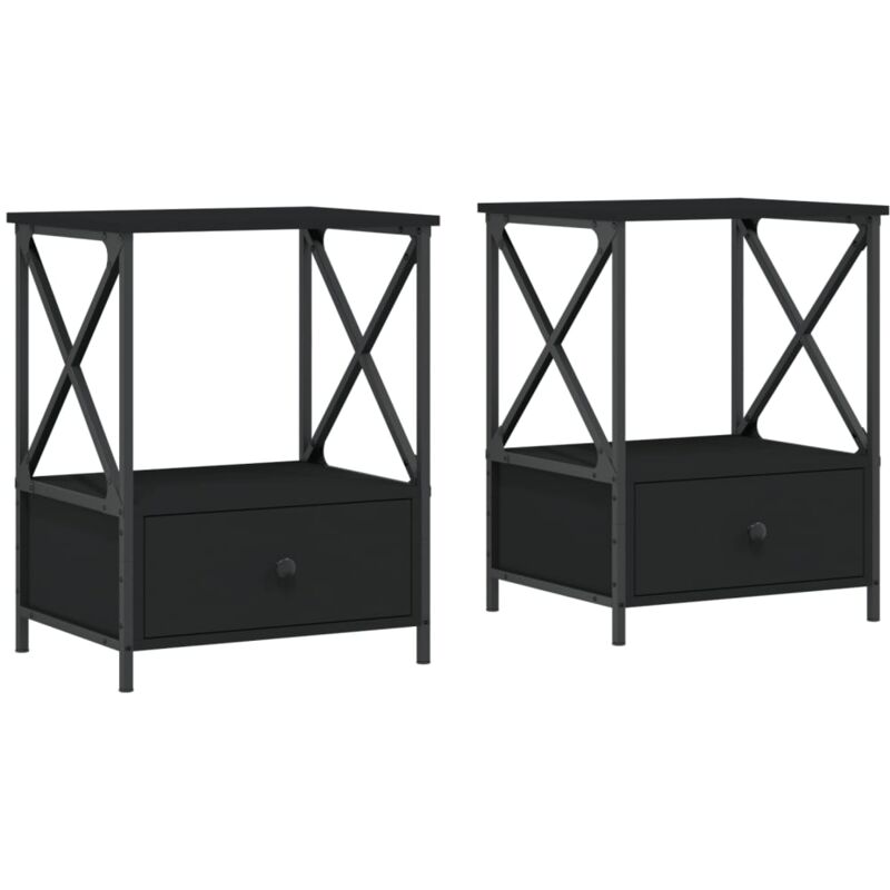 Vidaxl - Bedside Tables 2 pcs Black 50x41x65 cm Engineered Wood