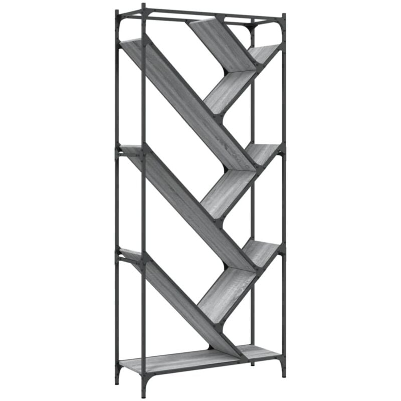 Vidaxl - Bookcase Grey Sonoma 79x30x180 cm Engineered Wood and Metal