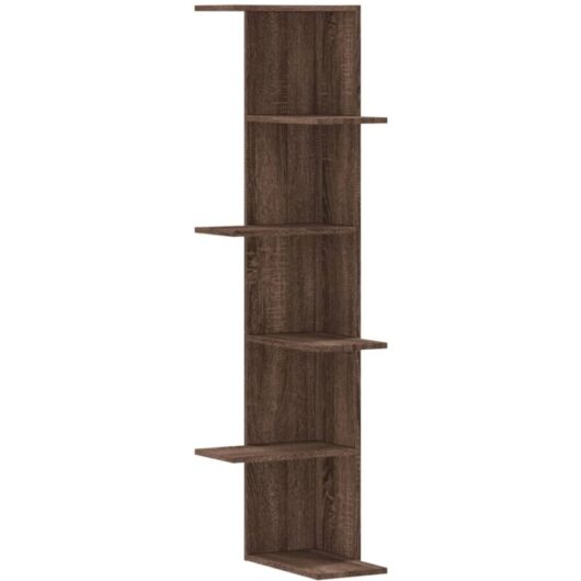 Vidaxl - Wall Corner Shelf Brown Oak 36.5x36.5x140 cm Engineered Wood
