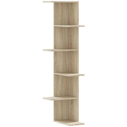 Vidaxl - Wall Corner Shelf Sonoma Oak 36.5x36.5x140 cm Engineered Wood
