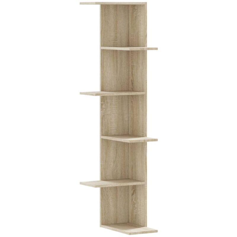 Vidaxl - Wall Corner Shelf Sonoma Oak 36.5x36.5x140 cm Engineered Wood