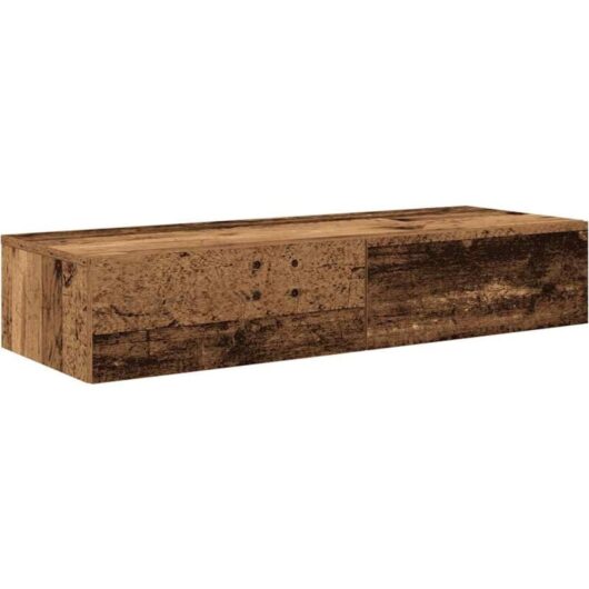 Vidaxl - Wall Shelf with Drawers Old Wood 100x36x19 cm Engineered Wood