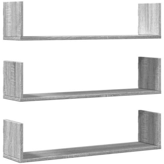 Vidaxl - Wall Shelves 3 pcs Grey Sonoma 80x18x18 cm Engineered Wood