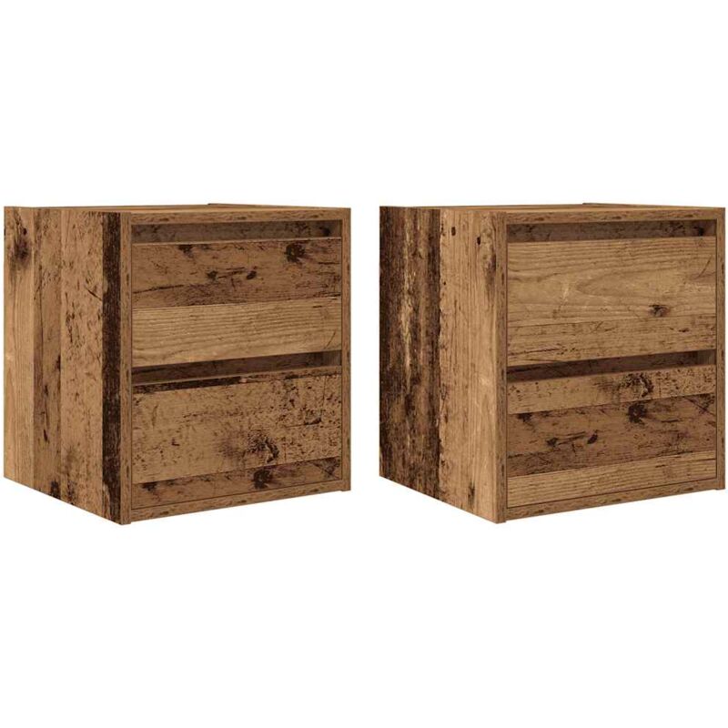 Vidaxl - Wall-mounted Bedside Cabinets 2 pcs Old Wood 38x34x40 cm