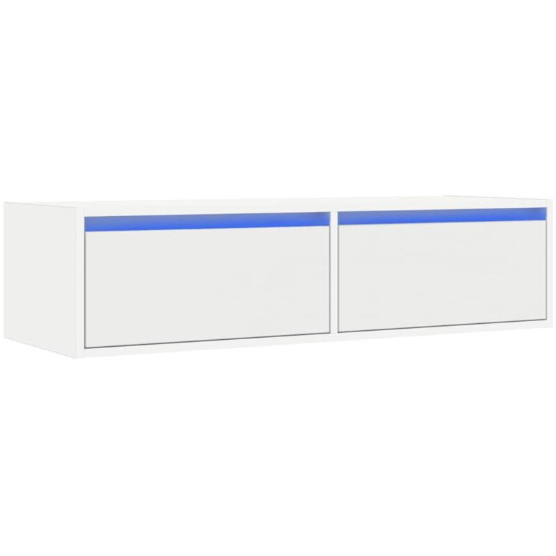 Vidaxl - tv Cabinet with led Lights White 100X35.5x25 cm