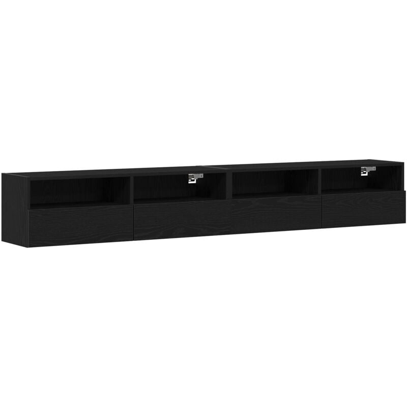 Vidaxl - tv Wall Cabinet Black oak Engineered wood Standard Storage