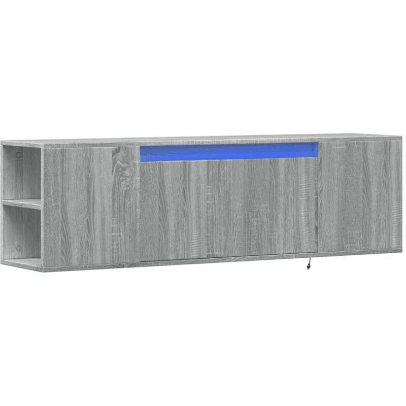 Vidaxl - tv Wall Cabinet with led Lights Grey Sonoma 135x31x39.5 cm