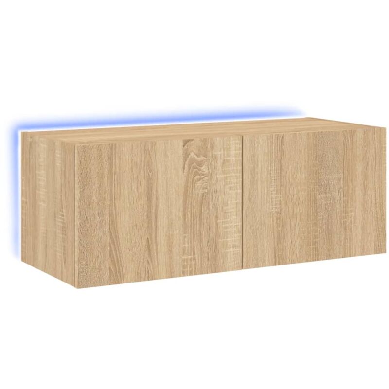 Vidaxl - tv Wall Cabinet with led Lights Sonoma Oak 80x35x31 cm