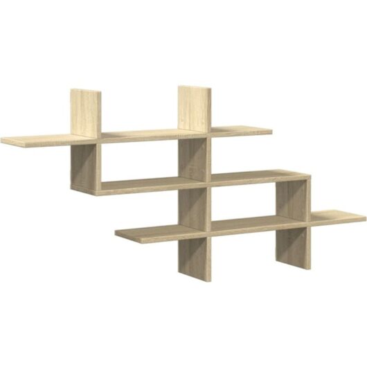 Wall Shelf Sonoma Oak 124.5x18x60.5 cm Engineered Wood Vidaxl