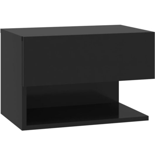 Wall-mounted Bedside Cabinet Black vidaXL