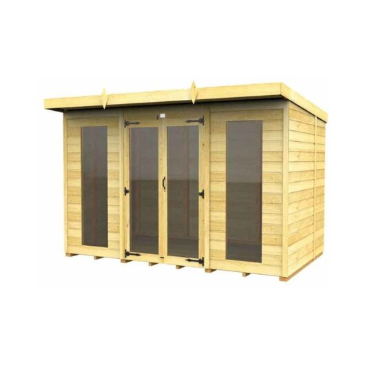10ft x 7ft Pent Summer House (Full Height Window) - Wood - L214 x W302 x H201 cm