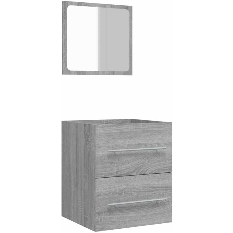 Bathroom Cabinet with Mirror Grey Sonoma 41x38.5x48 cm Engineered Wood vidaXL