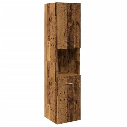 Bathroom Hanging Cabinet Old Wood 30x30x130 cm Engineered Wood vidaXL
