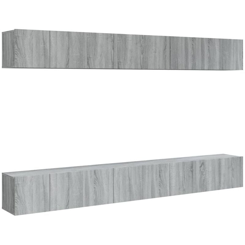 TV Cabinets 8 pcs Grey Sonoma 60x30x30 cm Engineered Wood vidaXL