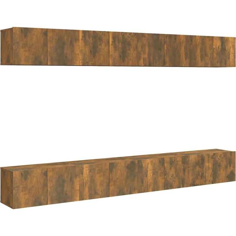 TV Cabinets 8 pcs Smoked Oak 60x30x30 cm Engineered Wood vidaXL
