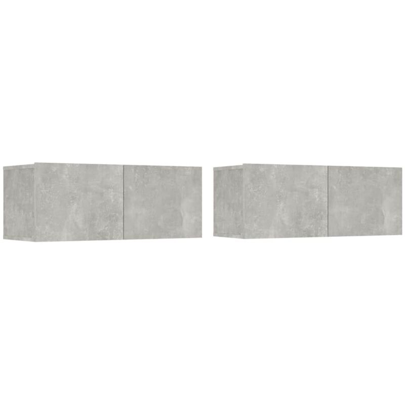 Tv Cabinets 2 pcs Concrete Grey 80x30x30 cm Engineered Wood Vidaxl