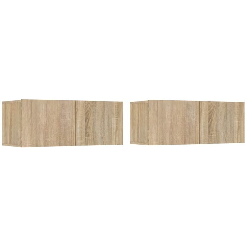 Tv Cabinets 2 pcs Sonoma Oak 80x30x30 cm Engineered Wood Vidaxl