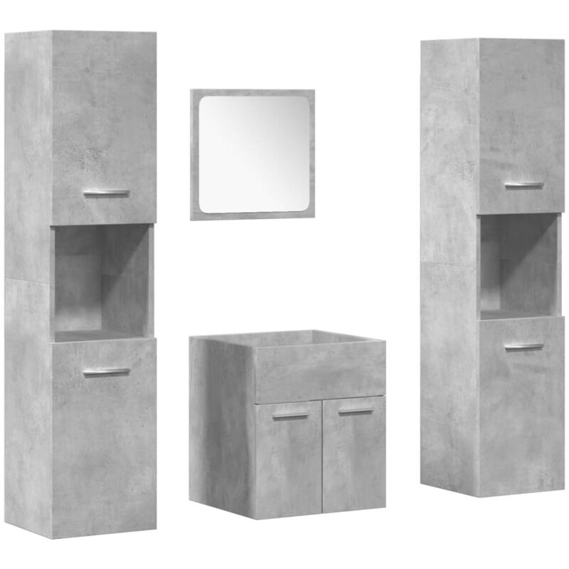 Vidaxl - 4 Piece Bathroom Furniture Set Concrete Grey Engineered Wood