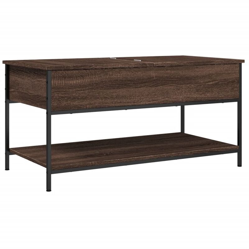 Vidaxl - Coffee Table Brown Oak 100x50x50 cm Engineered Wood and Metal