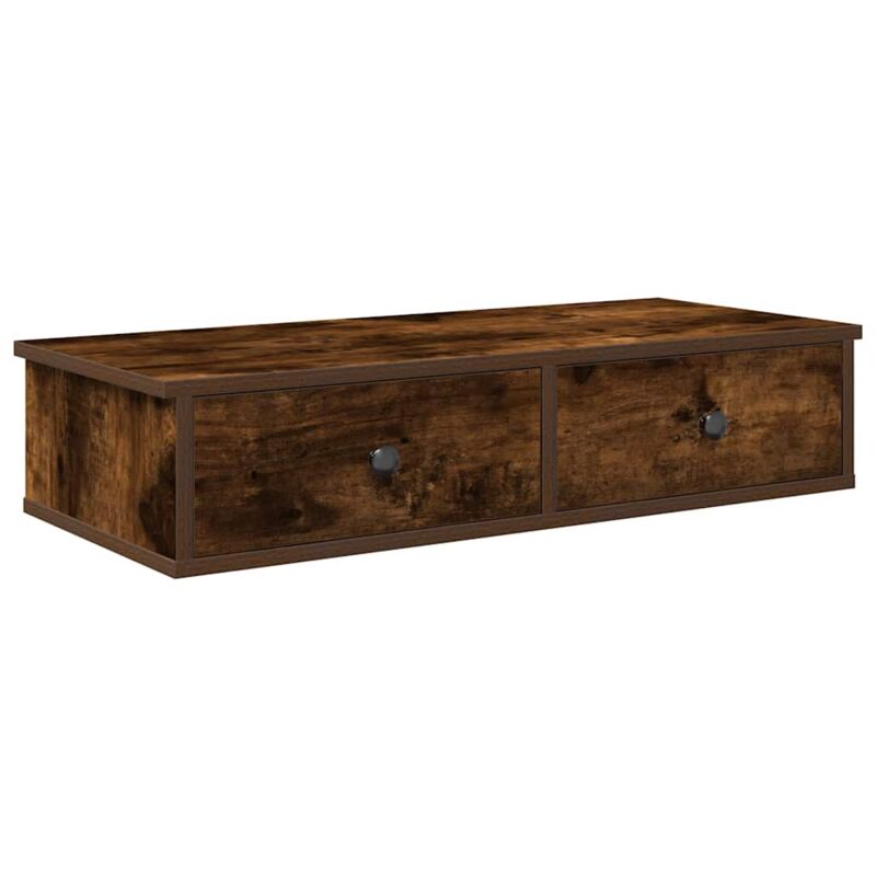 Vidaxl - Wall Shelf with Drawers Smoked Oak 80x31x17 cm Engineered Wood