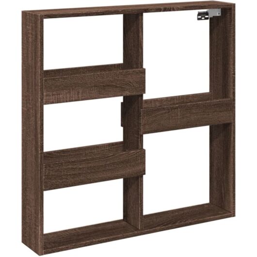 Wall Cabinet Brown Oak 80x15x80 cm Engineered Wood Vidaxl