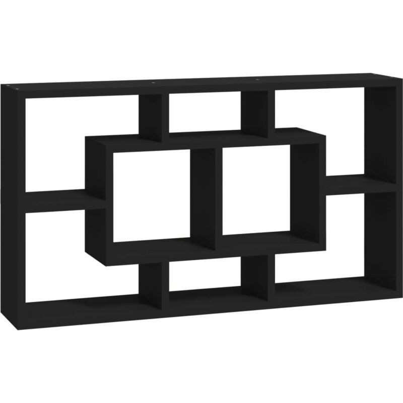 Wall Display Shelf 8 Compartments Black Vidaxl
