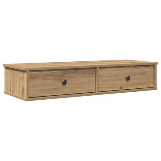 Wall Shelf with Drawers Artisian Oak 100x37.5x19 cm Engineered Wood vidaXL