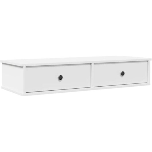Wall Shelf with Drawers White 100x37.5x19 cm Engineered Wood vidaXL
