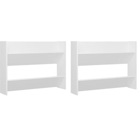 Wall Shoe Cabinet 2 pcs White 80x18x60 cm Engineered Wood vidaXL