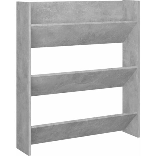 Wall Shoe Cabinet Concrete Grey 80x18x90 cm Engineered Wood vidaXL