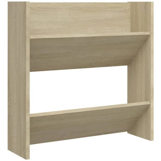 Wall Shoe Cabinet Sonoma Oak 60x18x60 cm Engineered Wood Vidaxl