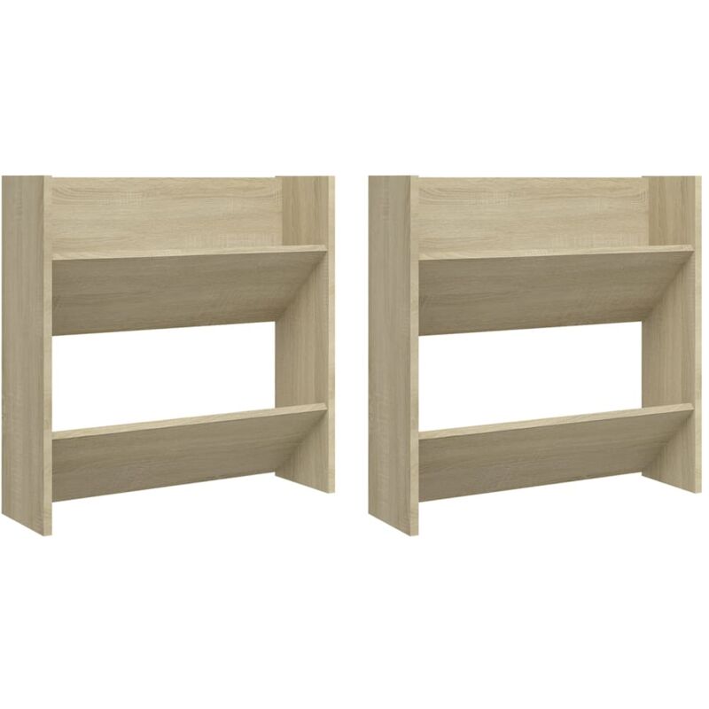 Wall Shoe Cabinets 2 pcs Sonoma Oak 60x18x60cm Engineered Wood Vidaxl