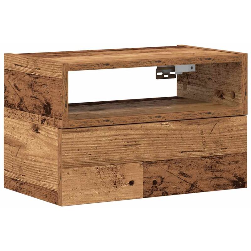 Wall-mounted Bedside Cabinet Old Wood 45x26x28.5 cm Vidaxl