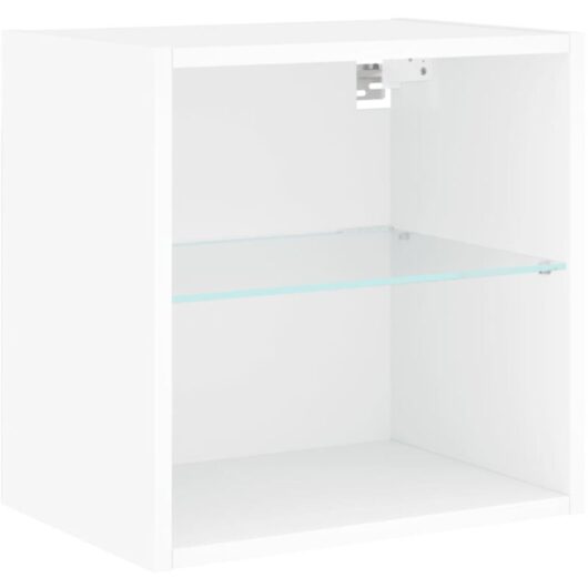 Bedside Cabinet with led Lights Wall-mounted White Vidaxl