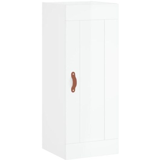 Vidaxl - Wall Mounted Cabinet High Gloss White 34.5x34x90 cm Engineered Wood