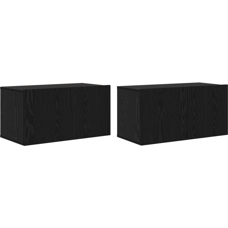 Vidaxl - tv Cabinet Set Black Oak Engineered wood Small tv Cabinet