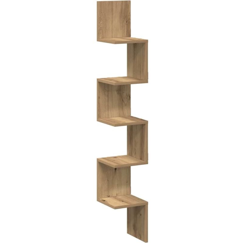 Wall Corner Shelf Artisan Oak 20x20x127.5 cm Engineered Wood vidaXL