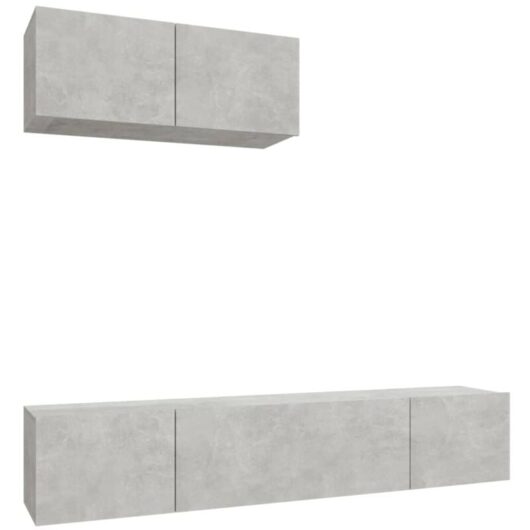 3 Piece tv Cabinet Set Concrete Grey Engineered Wood Vidaxl