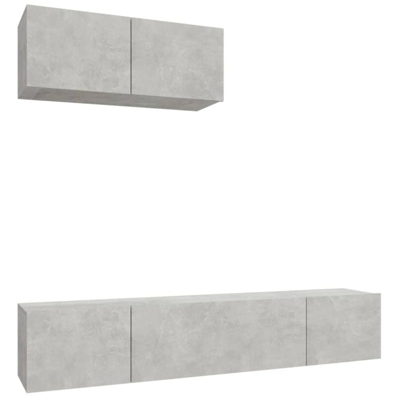 3 Piece tv Cabinet Set Concrete Grey Engineered Wood Vidaxl